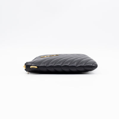 Cassandre Matelasse Pouch Black Leather