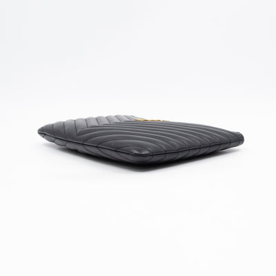 Cassandre Matelasse Pouch Black Leather