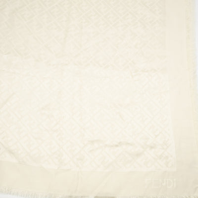 FF Silk & Wool Shawl Ivory White