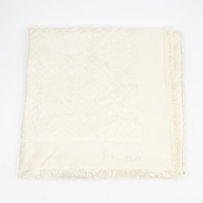 FF Silk & Wool Shawl Ivory White