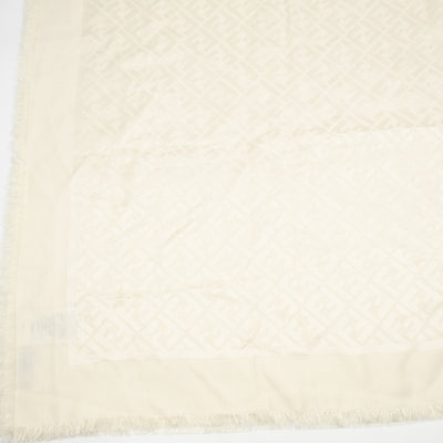 FF Silk & Wool Shawl Ivory White