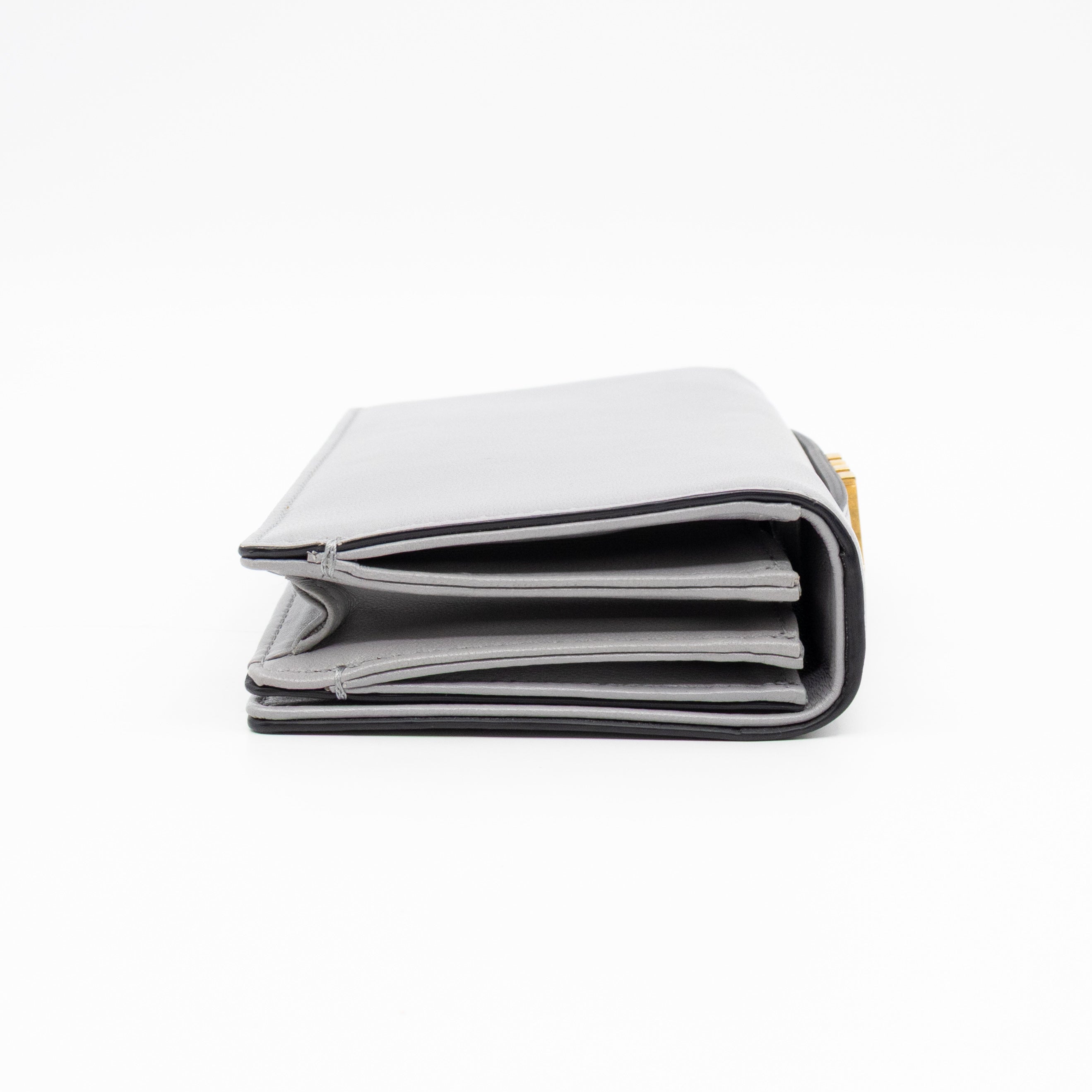 Tarot La Lune Embroidered Clutch Grey Leather