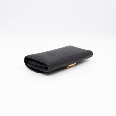 Dioraddict Wallet on Chain Black Leather