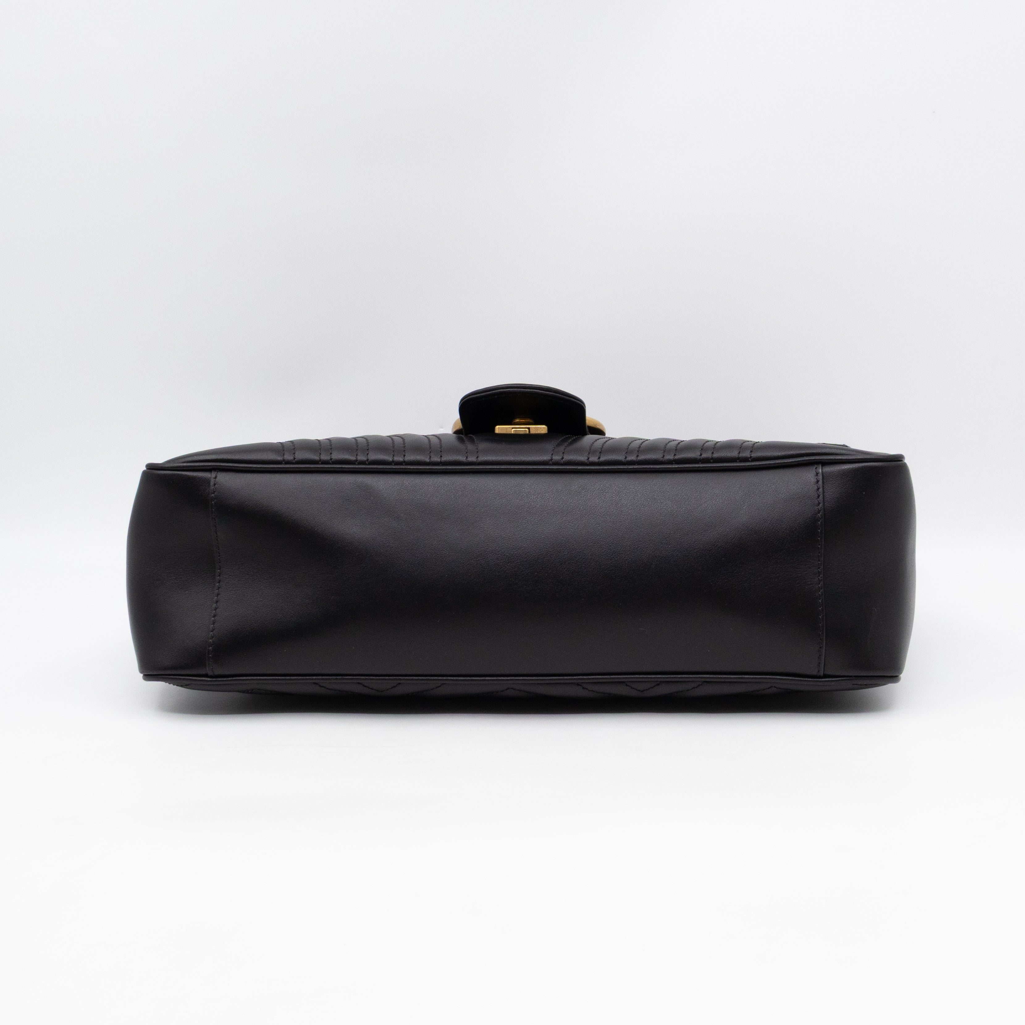 GG Marmont Large Flap Shoulder Bag Black Leather