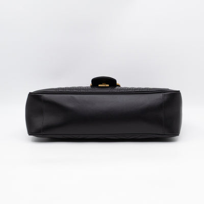 GG Marmont Large Flap Shoulder Bag Black Leather