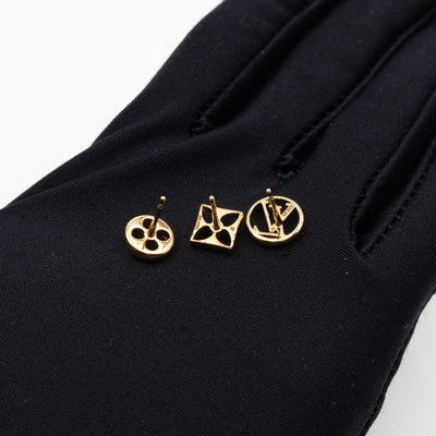 Crazy In Lock Earrings Set Gold