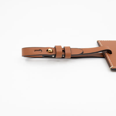 Luggage Tag House Check Brown Leather