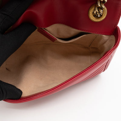 GG Marmont Flap Small Red Leather