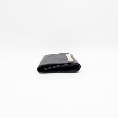 Lutetia Flap Clutch Black Glossy Calfskin