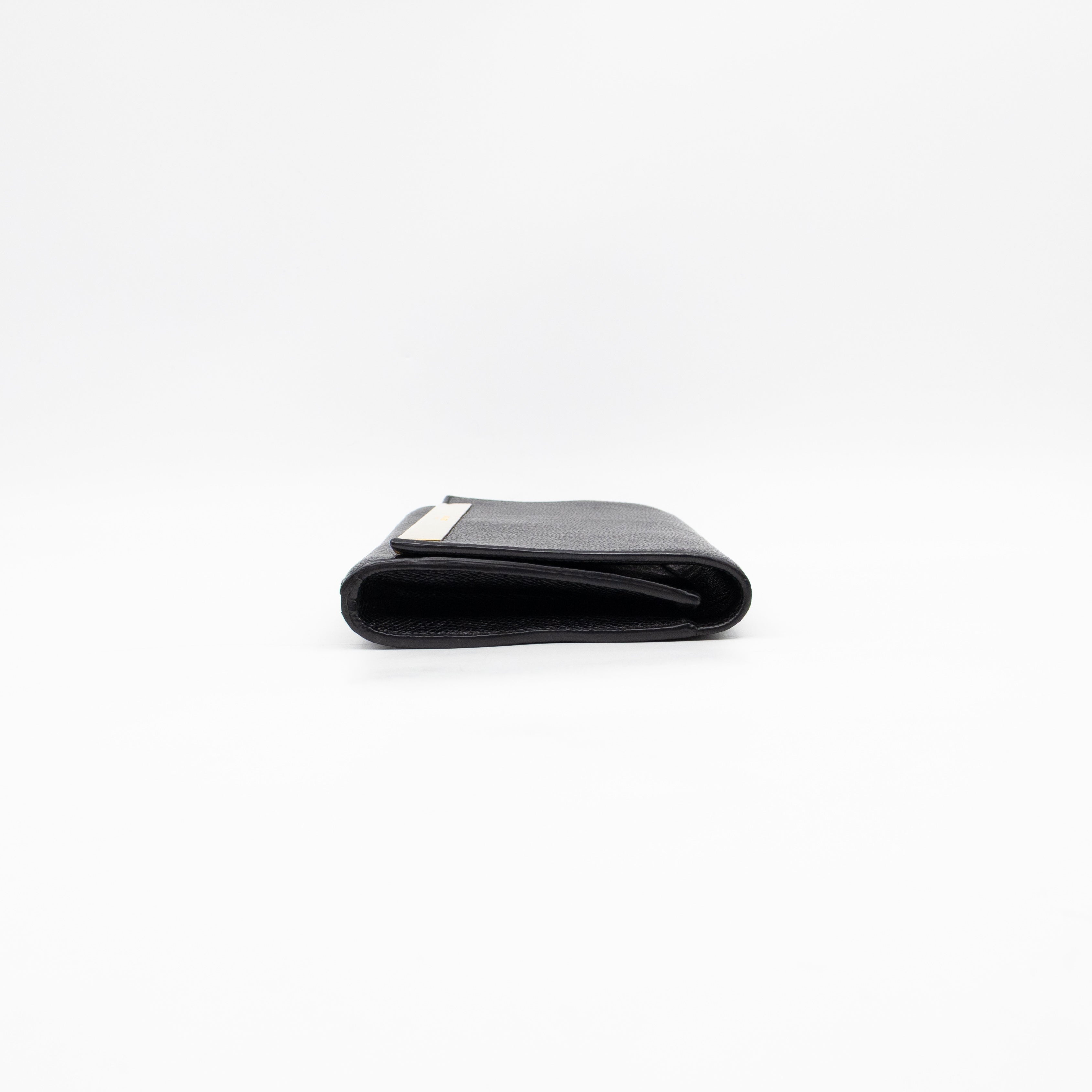 Lutetia Flap Clutch Black Glossy Calfskin