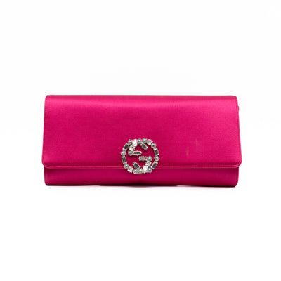 Broadway Clutch Pink Satin with Crystals