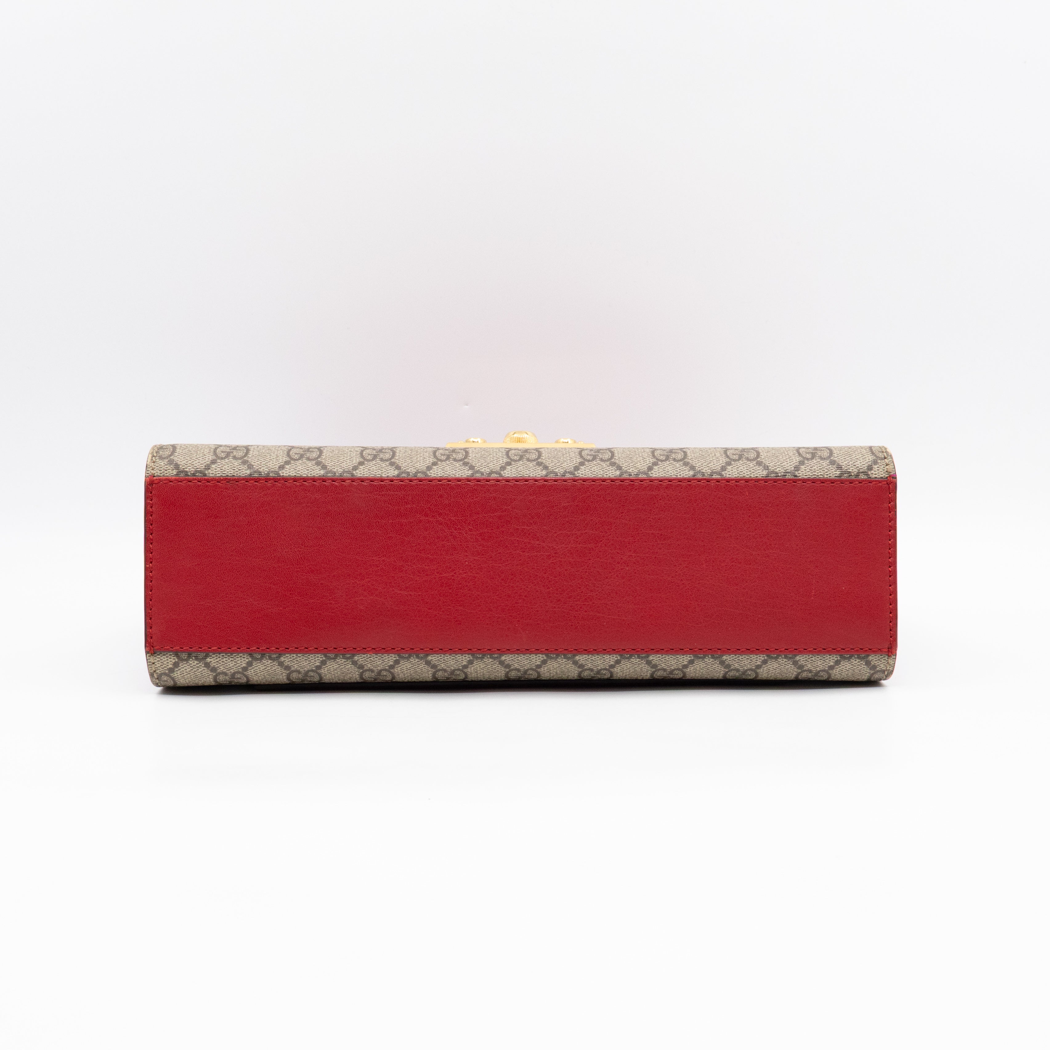Padlock Flap Bag Medium GG Supreme Red Leather