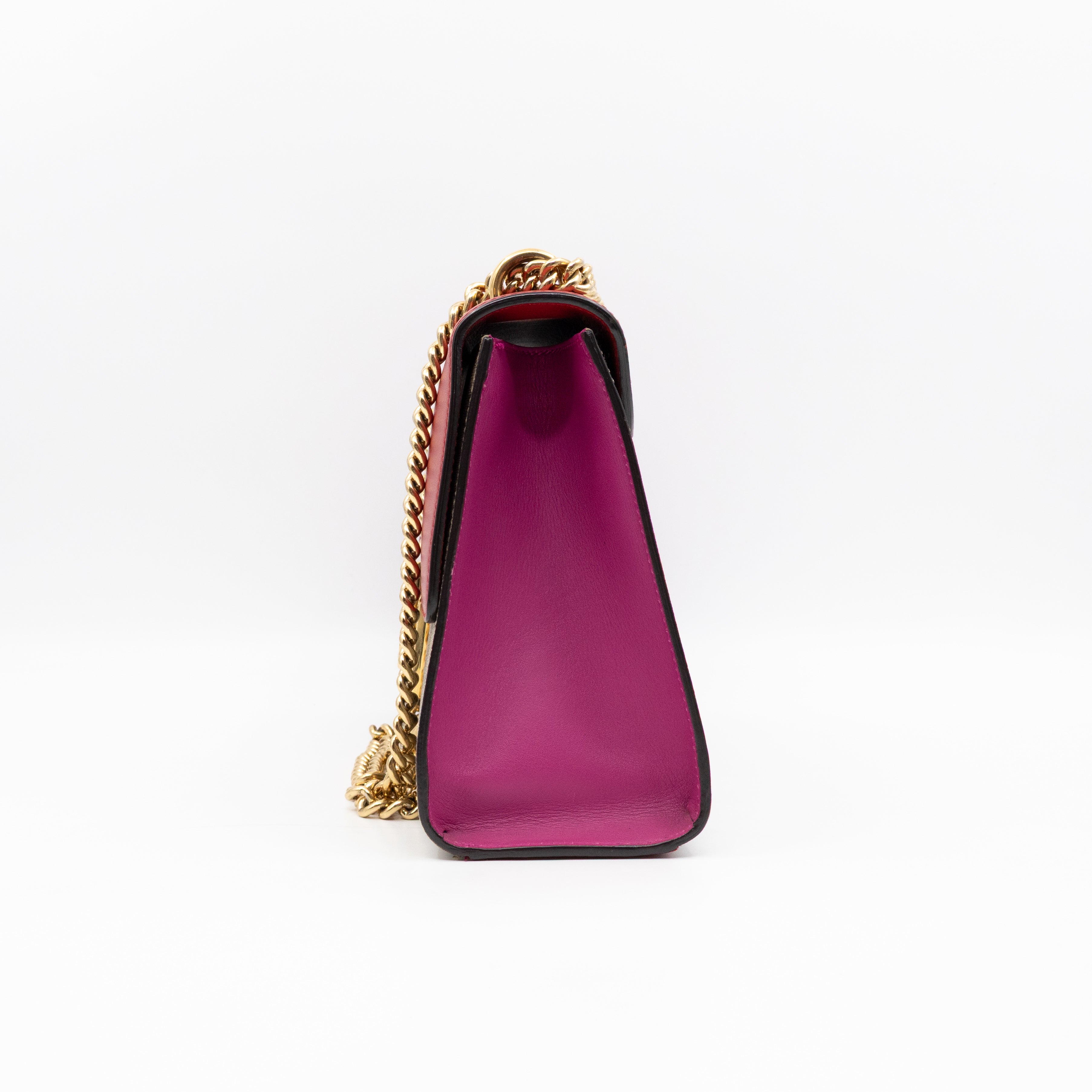Padlock Flap Bag Medium GG Supreme Red Leather