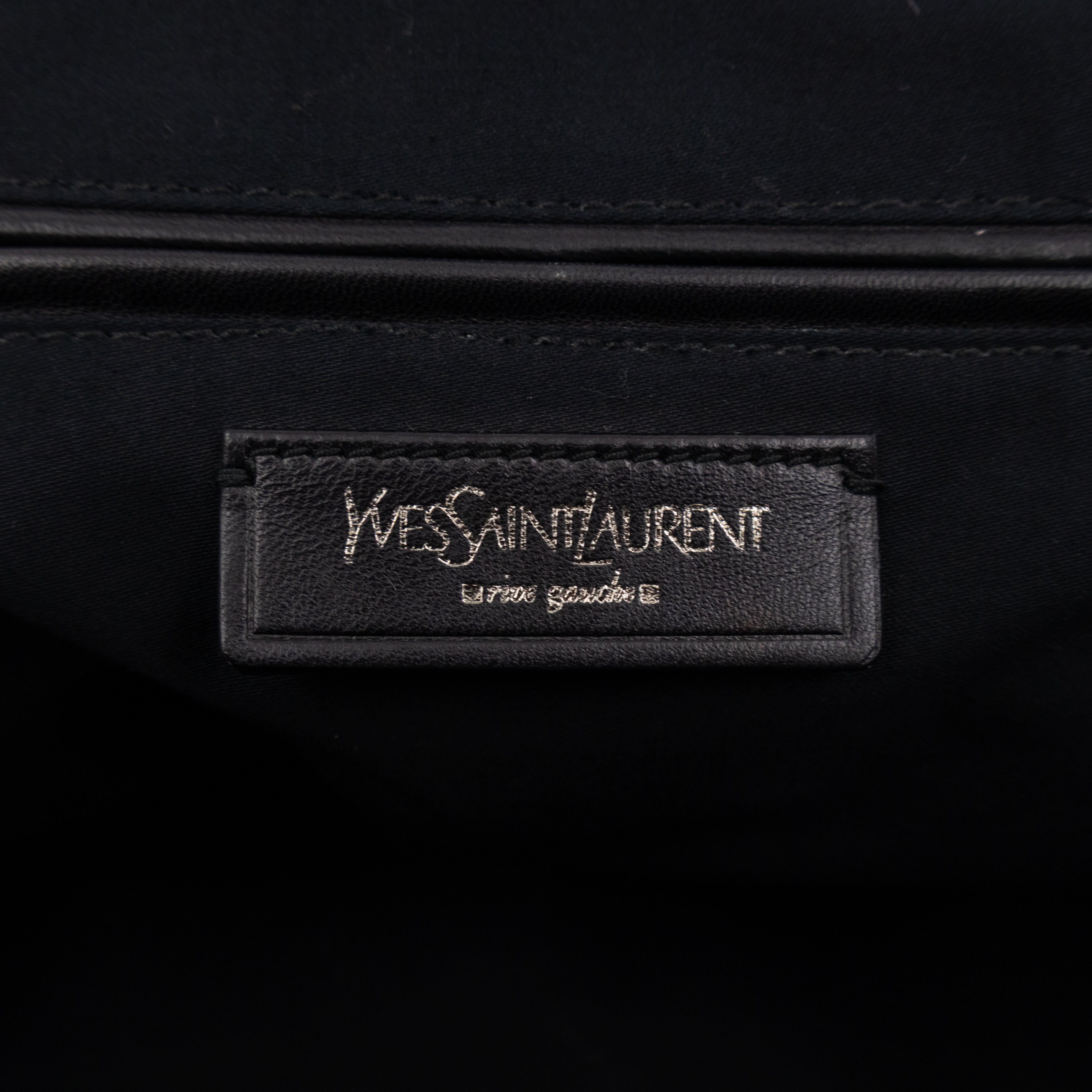 Large Muse Dark Grey Crumpled Patent Leather
