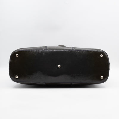 Large Muse Dark Grey Crumpled Patent Leather