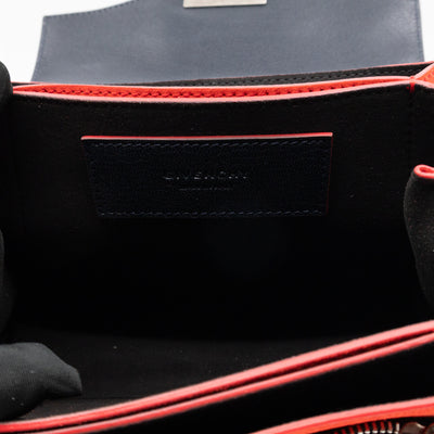 GV3 Small Crossbody Bag Blue Leather Red Suede