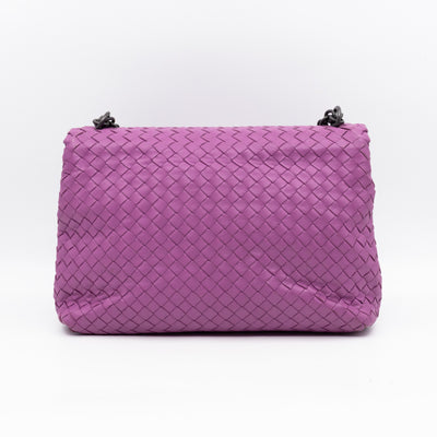 Olimpia Crossbody Bag Purple Intrecciato Leather