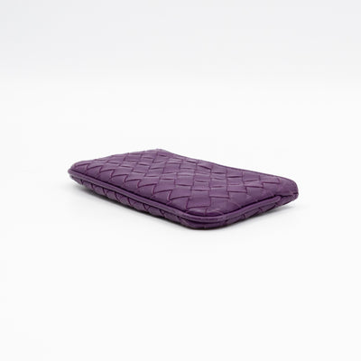 Key Pouch Purple Intrecciato Leather