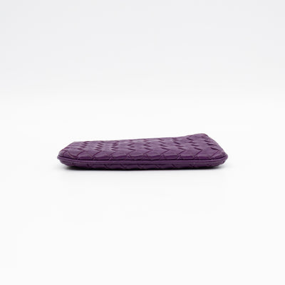 Key Pouch Purple Intrecciato Leather