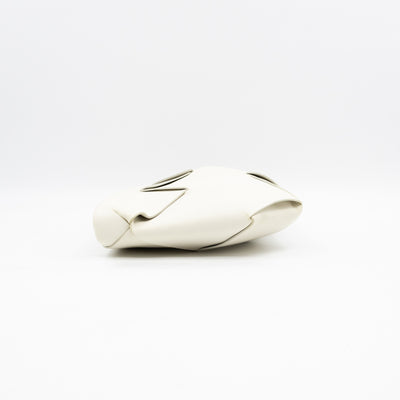 Clutch Maxi White Intrecciato Leather