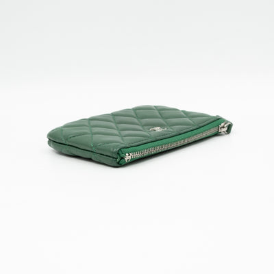 Mini O Case Pouch Green Lambskin Leather