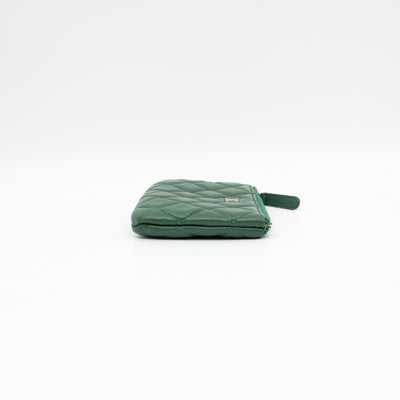Mini O Case Pouch Green Lambskin Leather