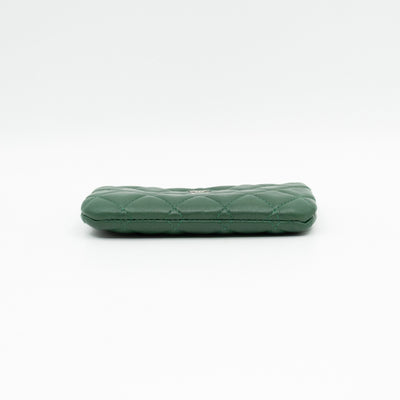 Mini O Case Pouch Green Lambskin Leather