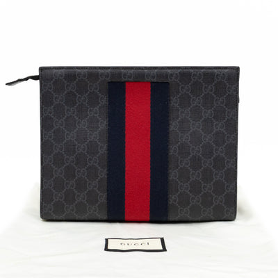 Zip Pouch Toiletry Case Black GG Supreme