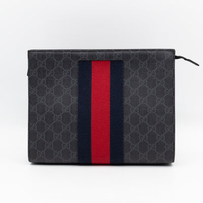 Zip Pouch Toiletry Case Black GG Supreme