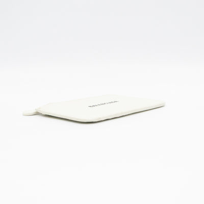 Zipped Card Holder White Leather
