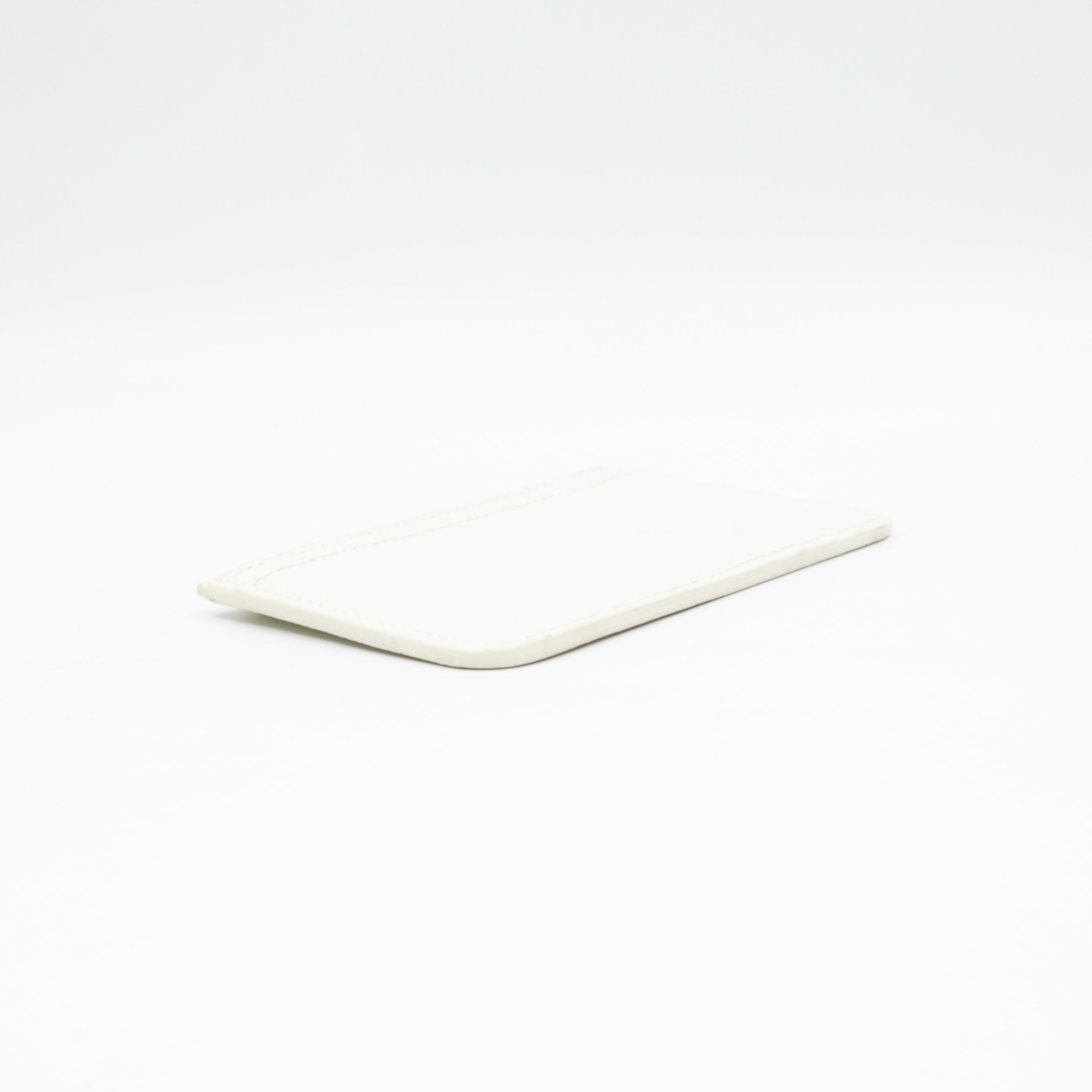 Zipped Card Holder White Leather