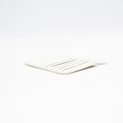 Zipped Card Holder White Leather
