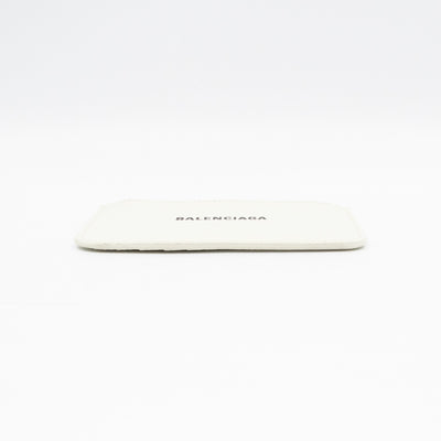 Zipped Card Holder White Leather
