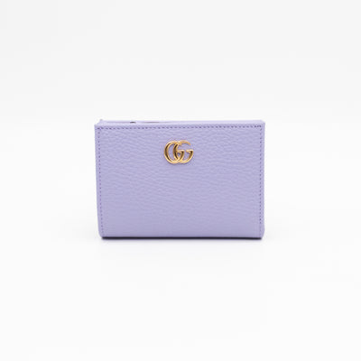 GG Marmont Card Case Wallet Lilac Leather