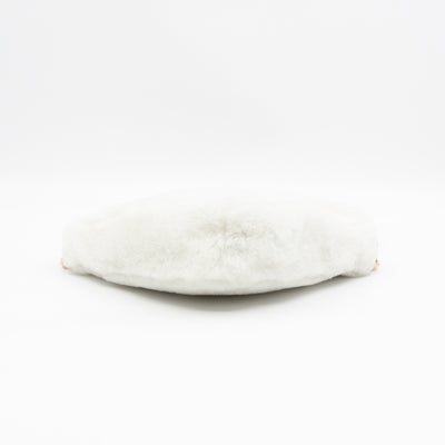 Triangle Crossbody Bag White Shearling