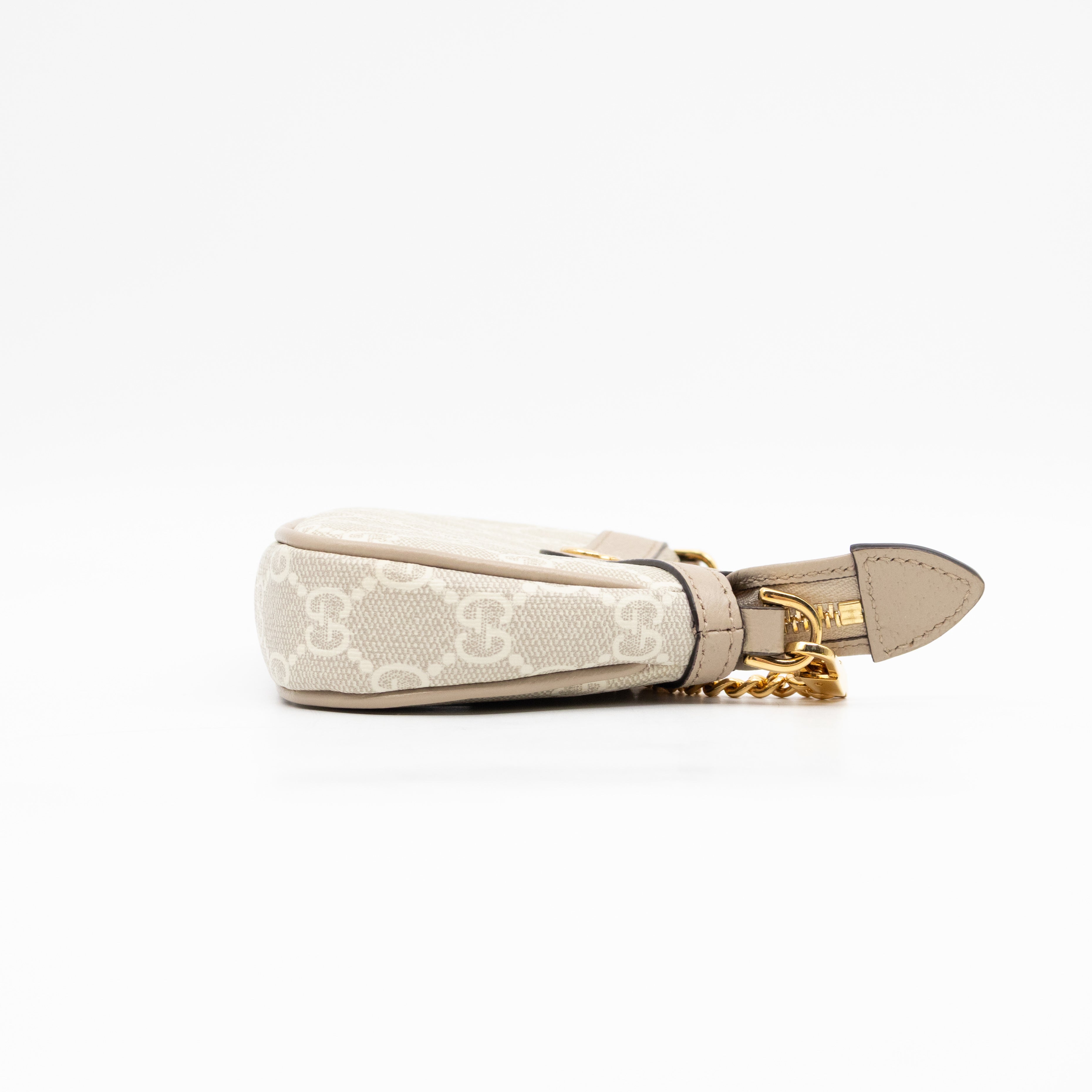 Ophidia Mini Bag GG Supreme Canvas Beige and White