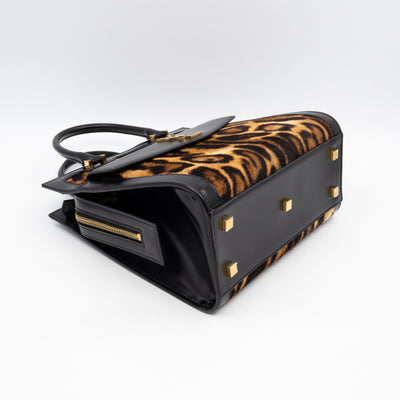 Uptown Small Leopard Ponyhair & Black Leather