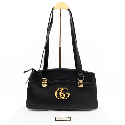 Arli Tote Large Shoulder Bag Black Smooth Leather