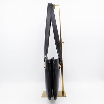Arli Tote Large Shoulder Bag Black Smooth Leather
