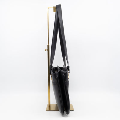 Arli Tote Large Shoulder Bag Black Smooth Leather