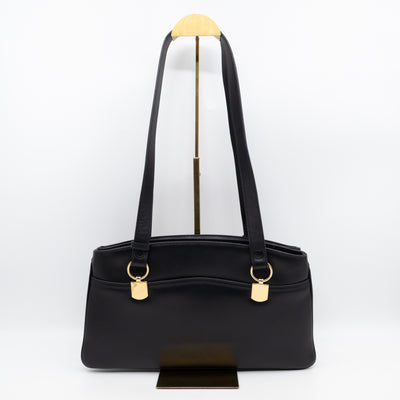 Arli Tote Large Shoulder Bag Black Smooth Leather