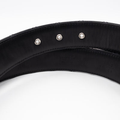 CC Leather Braided Buckle Black Quilted Caviar Belt 90 cm