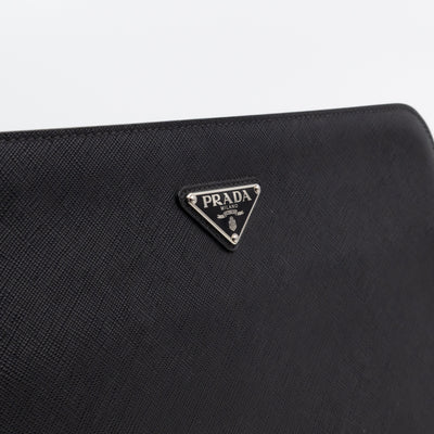 Laptop Holder Black Saffiano Leather