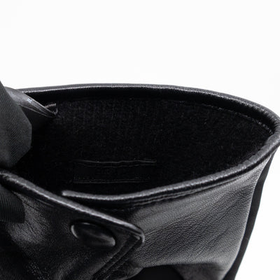 Triangle Pouch Gloves Black Re-nylon & Leather