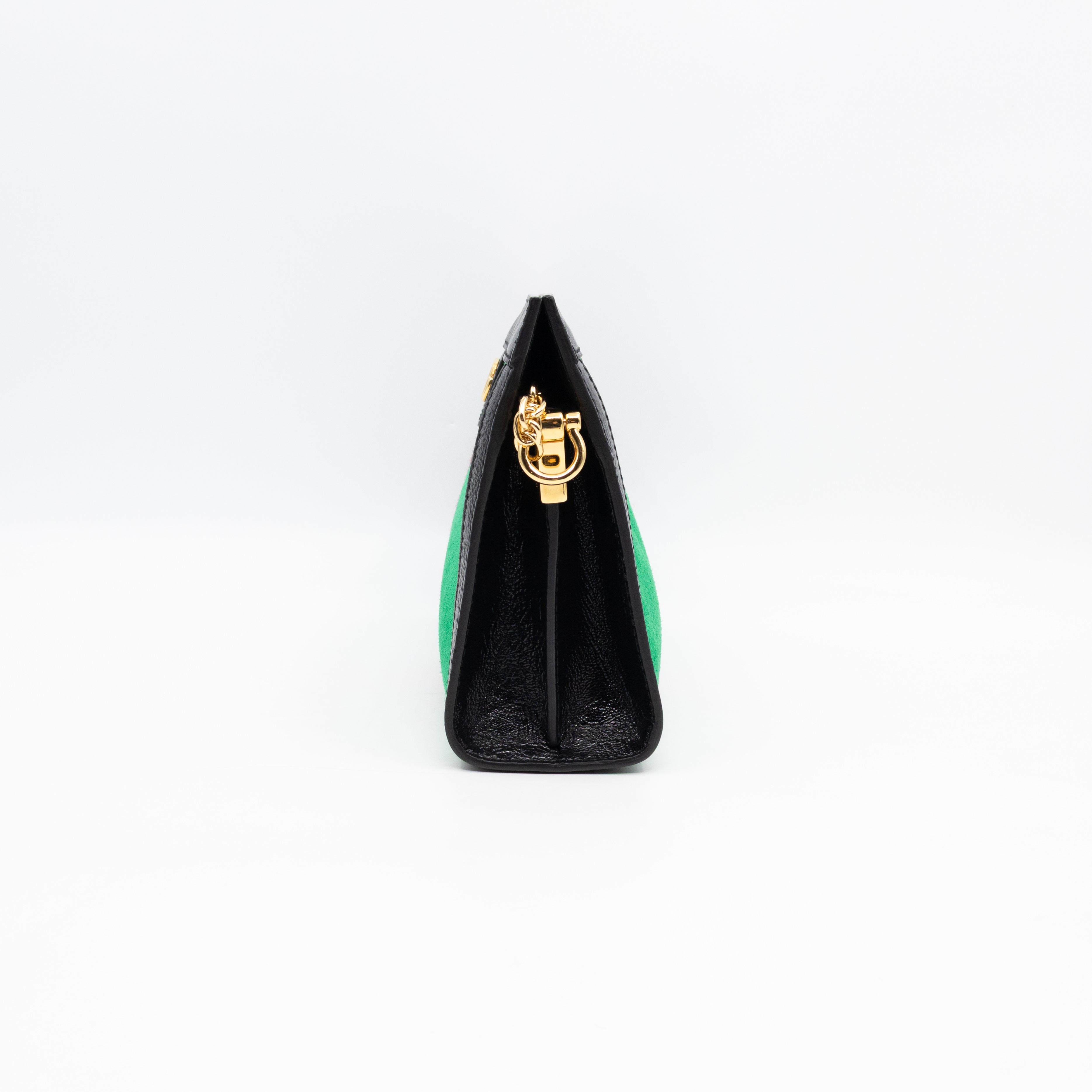 Ophidia Chain GG Small Shoulder Bag Green Suede