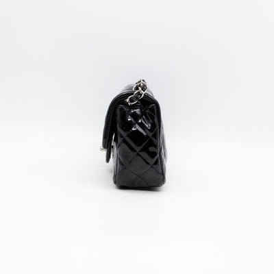 Classic Single Flap Mini Rectangular Black Patent Leather