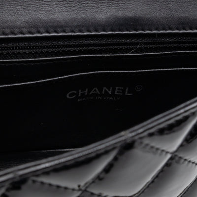 Classic Single Flap Mini Rectangular Black Patent Leather