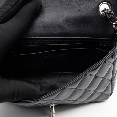 Classic Single Flap Mini Rectangular Black Patent Leather
