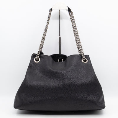 Soho Chain Tote Bag Studded Black Leather