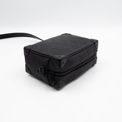 Mini Soft Trunk Bag Black Monogram Embossed Taurillon Leather